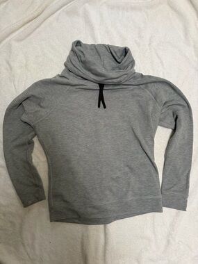 Nike Grey Funnel‑Neck Pullover with Black Drawstring